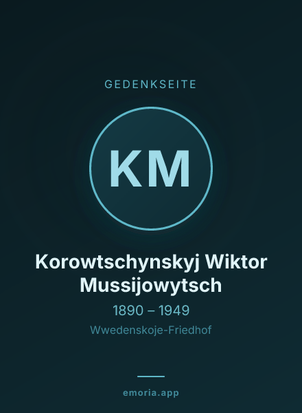 Gedenkportrait von Korowtschynskyj Wiktor Mussijowytsch