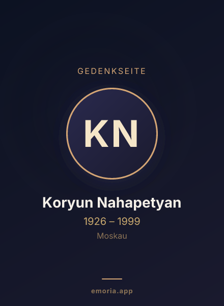 Gedenkportrait von Koryun Nahapetyan
