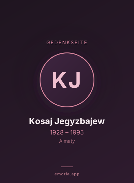 Gedenkportrait von Kosaj Jegyzbajew