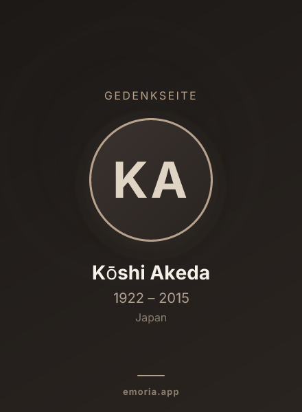 Gedenkportrait von Kōshi Akeda