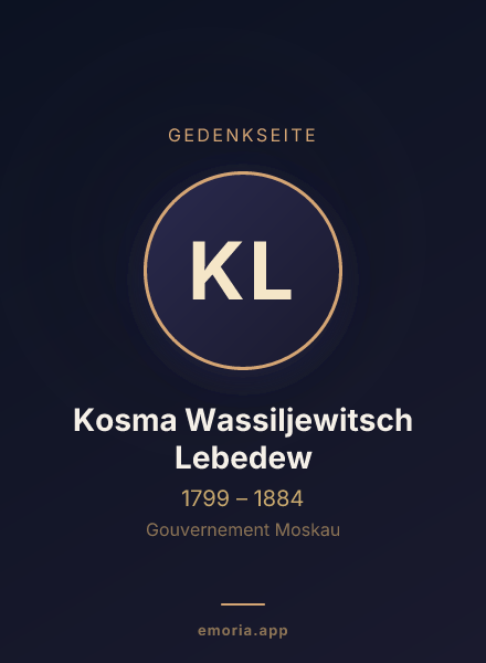 Gedenkportrait von Kosma Wassiljewitsch Lebedew