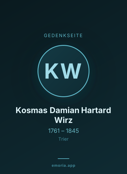 Gedenkportrait von Kosmas Damian Hartard Wirz