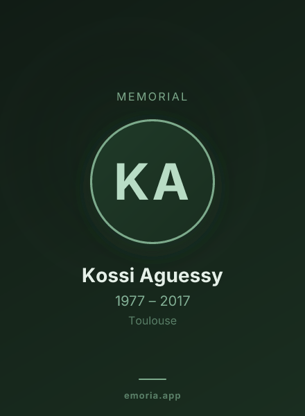 Memorial portrait of Kossi Aguessy