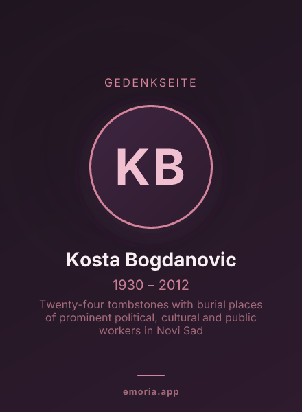 Gedenkportrait von Kosta Bogdanovic