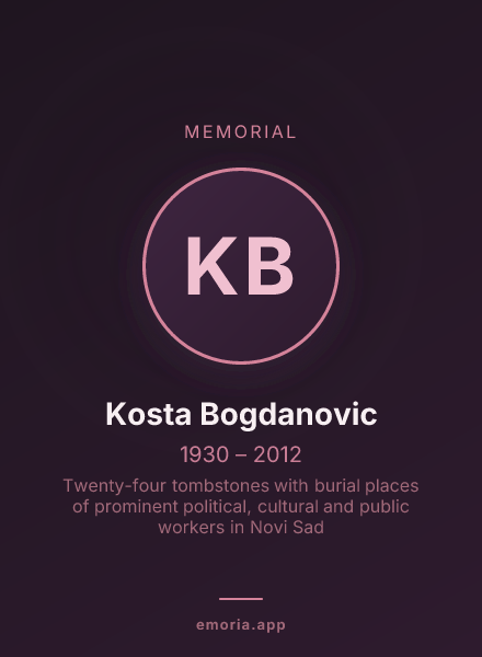 Memorial portrait of Kosta Bogdanovic