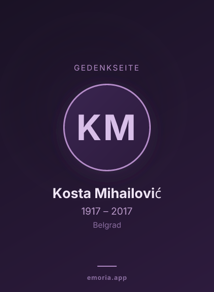 Gedenkportrait von Kosta Mihailović