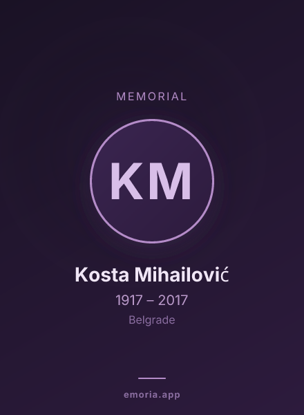 Memorial portrait of Kosta Mihailović