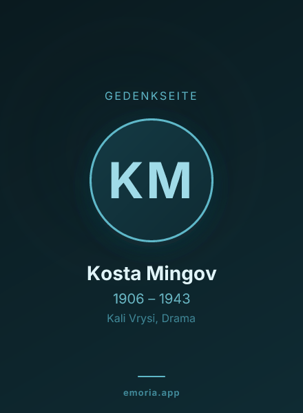Gedenkportrait von Kosta Mingov