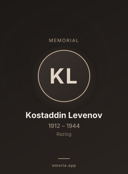 Memorial portrait of Kostaddin Levenov