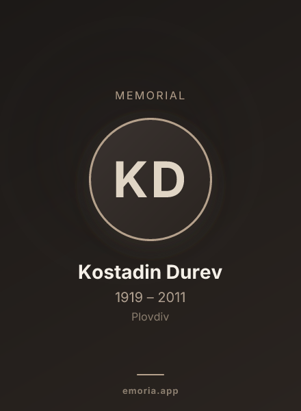 Memorial portrait of Kostadin Durev