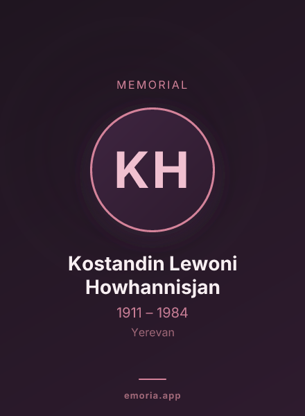 Memorial portrait of Kostandin Lewoni Howhannisjan