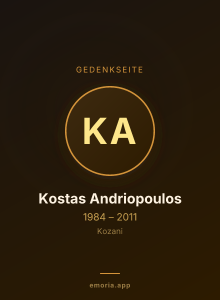 Gedenkportrait von Kostas Andriopoulos