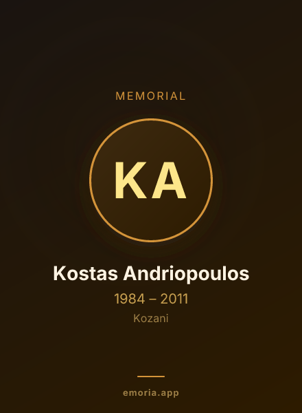 Memorial portrait of Kostas Andriopoulos