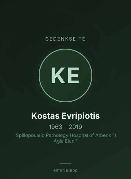 Gedenkportrait von Kostas Evripiotis