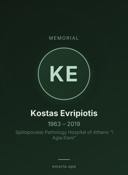 Memorial portrait of Kostas Evripiotis