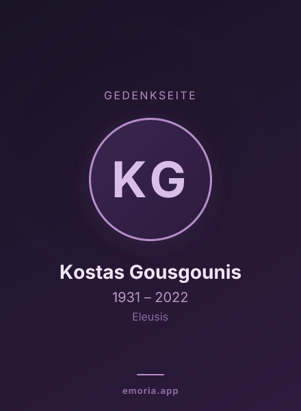 Gedenkportrait von Kostas Gousgounis