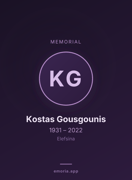 Memorial portrait of Kostas Gousgounis