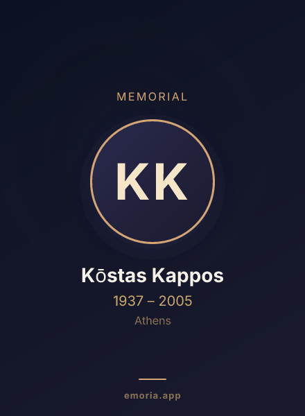 Memorial portrait of Kōstas Kappos