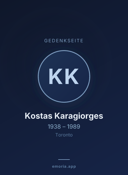 Gedenkportrait von Kostas Karagiorges
