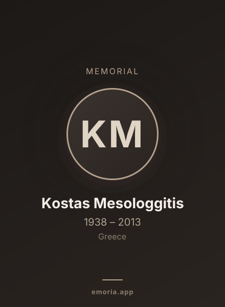 Memorial portrait of Kostas Mesologgitis