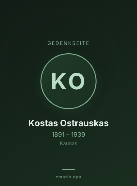 Gedenkportrait von Kostas Ostrauskas