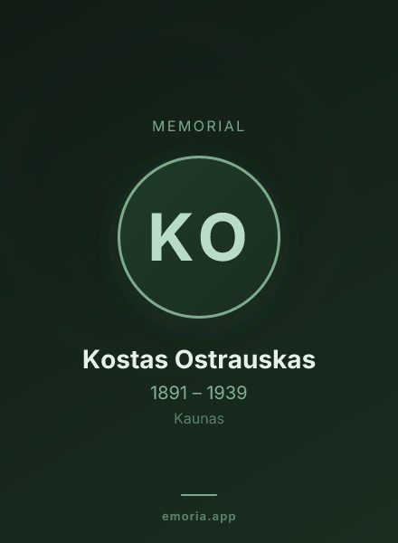 Memorial portrait of Kostas Ostrauskas