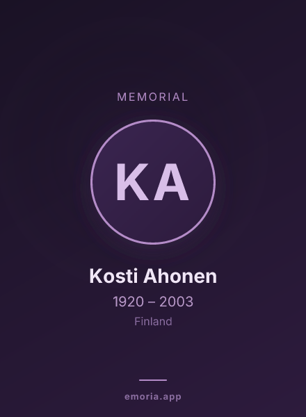 Memorial portrait of Kosti Ahonen