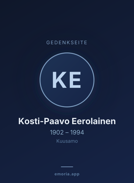 Gedenkportrait von Kosti-Paavo Eerolainen