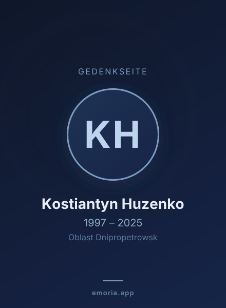 Gedenkportrait von Kostiantyn Huzenko