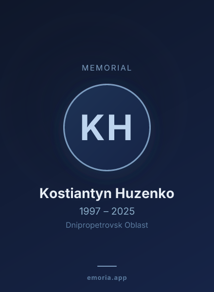 Memorial portrait of Kostiantyn Huzenko