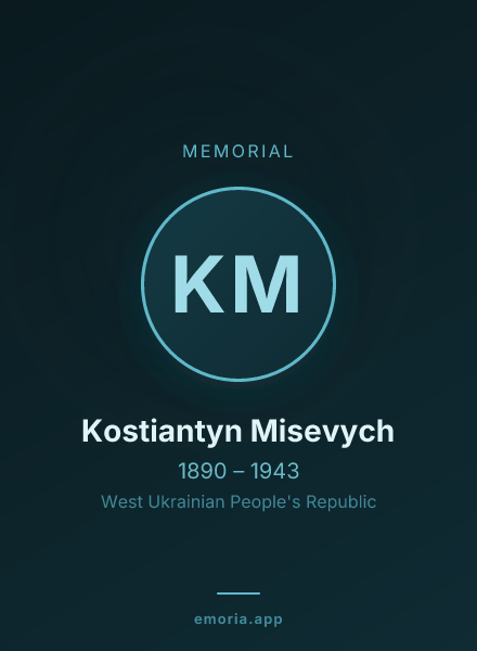 Memorial portrait of Kostiantyn Misevych