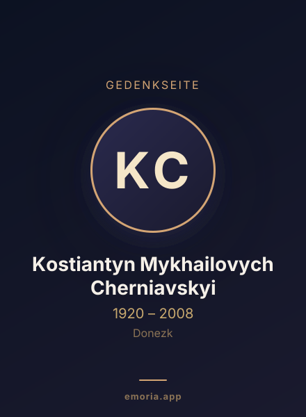 Gedenkportrait von Kostiantyn Mykhailovych Cherniavskyi