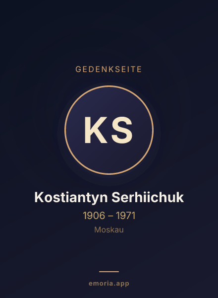 Gedenkportrait von Kostiantyn Serhiichuk