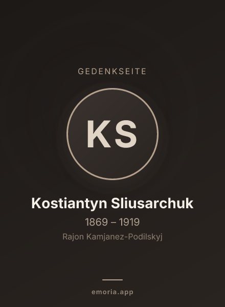 Gedenkportrait von Kostiantyn Sliusarchuk