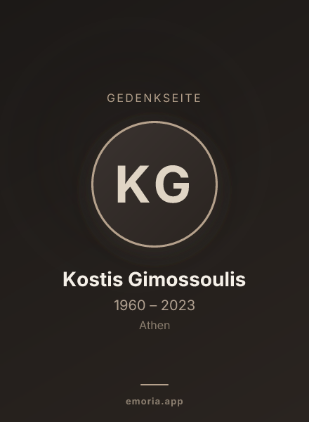 Gedenkportrait von Kostis Gimossoulis