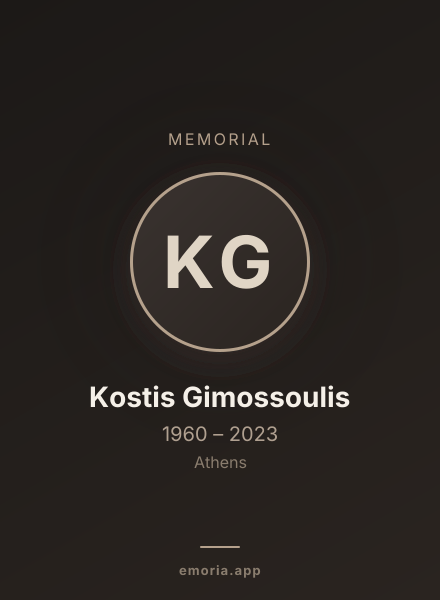 Memorial portrait of Kostis Gimossoulis