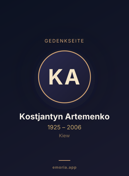 Gedenkportrait von Kostjantyn Artemenko