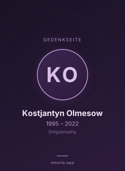 Gedenkportrait von Kostjantyn Olmesow