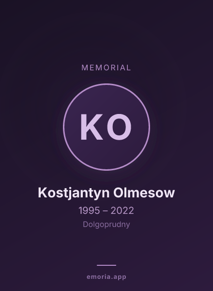 Memorial portrait of Kostjantyn Olmesow