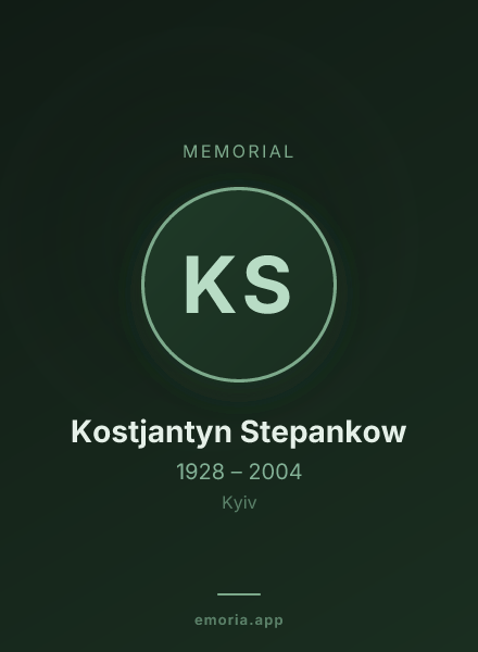 Memorial portrait of Kostjantyn Stepankow