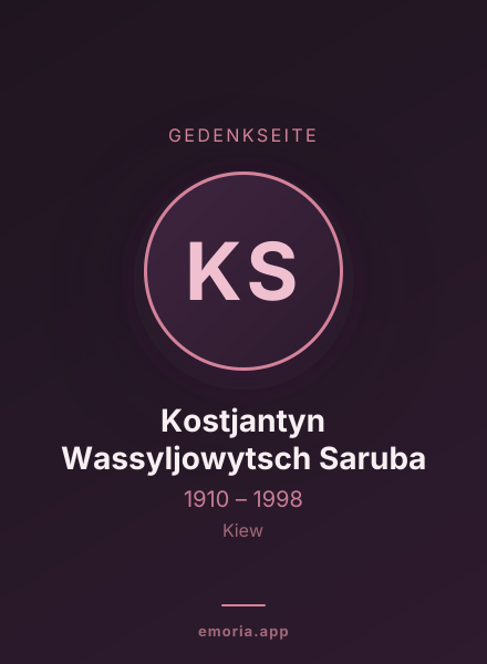 Gedenkportrait von Kostjantyn Wassyljowytsch Saruba