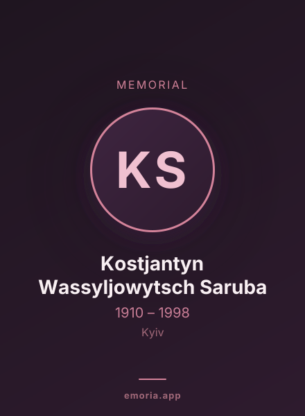 Memorial portrait of Kostjantyn Wassyljowytsch Saruba