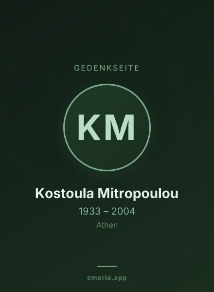 Gedenkportrait von Kostoula Mitropoulou