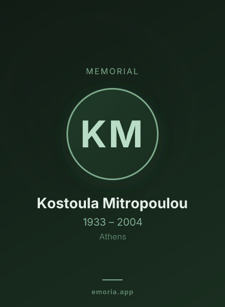 Memorial portrait of Kostoula Mitropoulou