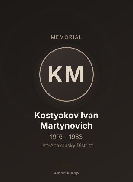 Memorial portrait of Kostyakov Ivan Martynovich