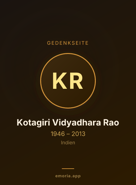 Gedenkportrait von Kotagiri Vidyadhara Rao
