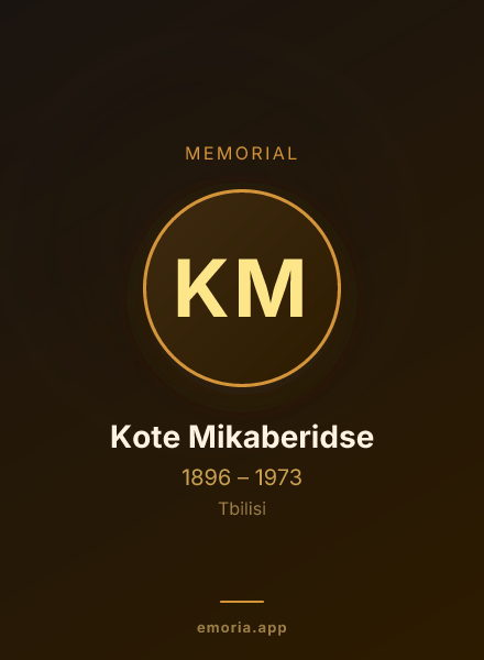 Memorial portrait of Kote Mikaberidse
