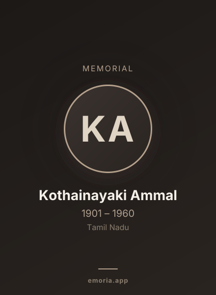 Memorial portrait of Kothainayaki Ammal