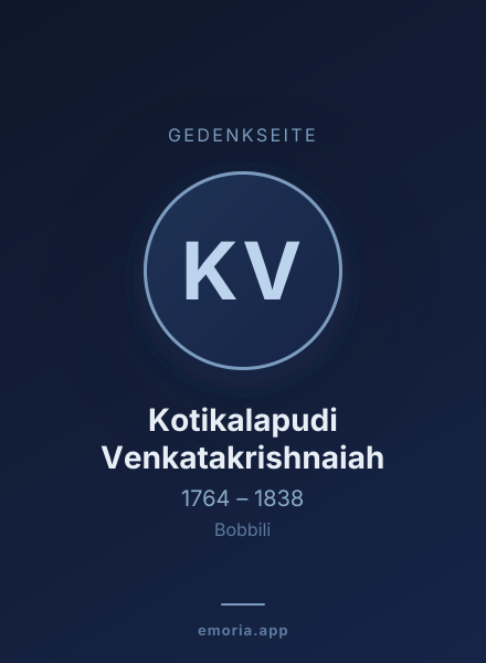 Gedenkportrait von Kotikalapudi Venkatakrishnaiah