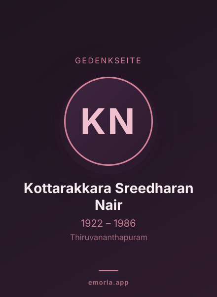 Gedenkportrait von Kottarakkara Sreedharan Nair